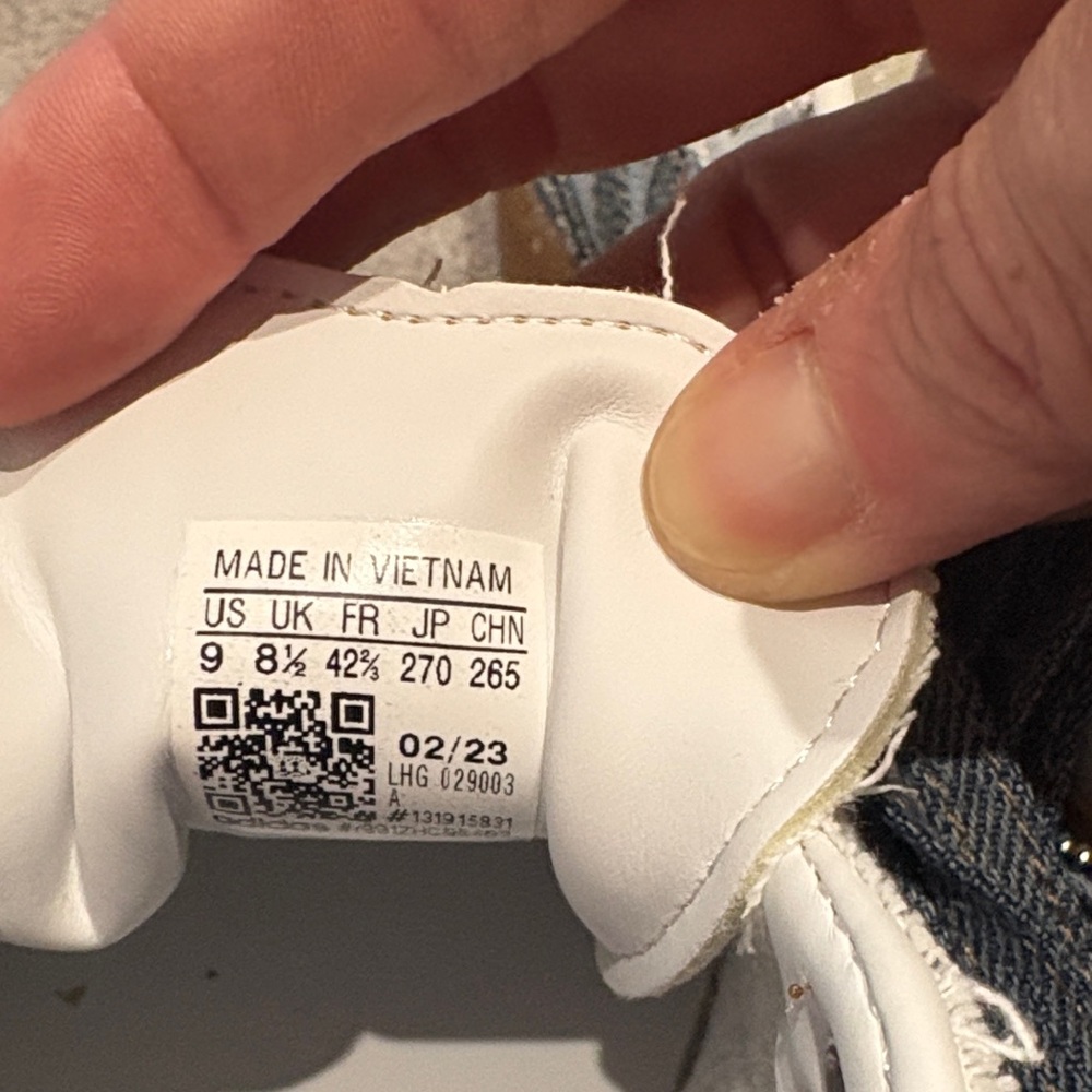 adidas Denim and White Retro Gum-Sole Sneakers - Picture 3 of 3